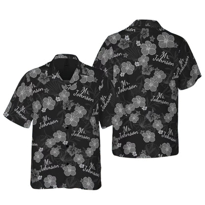 Custom Matching Bride And Groom Tropical Hawaiian Shirt, Custom Wedding Party Hawaiian Shirts For Couple HE0199