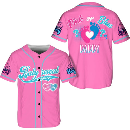 Pink Or Blue Custom Baby Reveal Matching Baseball Jerseys For Family, Personalized Gender Reveal Family Matching Shirts ET0696