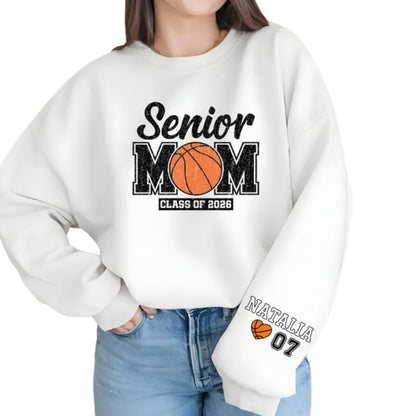 Custom Senior Mom Basketball Class Of 2026 Sweatshirt, Custom Basketball Sweatshirt For Mom 2D0370