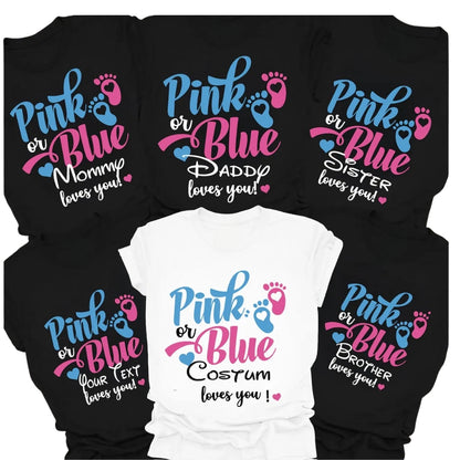 Pink Or Blue Gender Reveal Matching Family T Shirts, Matching Family Shirts For Baby Shower ET0411