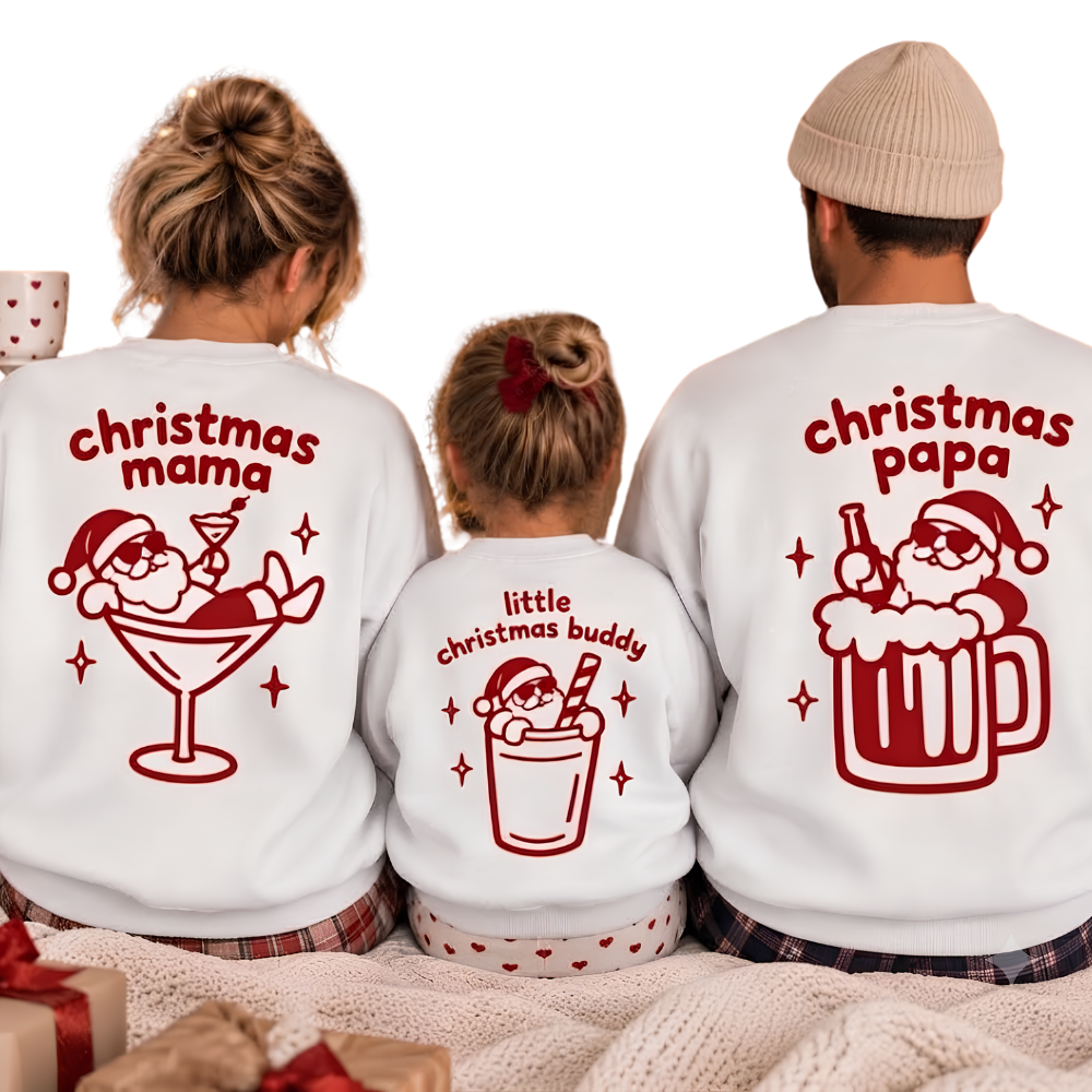 Little Christmas Buddy Family Matching Sweatshirts, Christmas Family Sweatshirts ET1652
