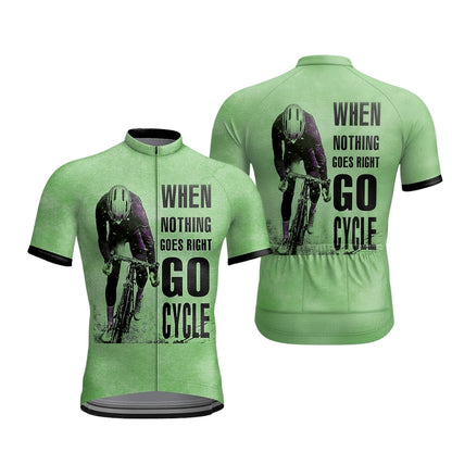 When Nothing Goes Right Go Cycle Men's Short Sleeve Cycling Jersey, Khaki Cycling Jersey For Men CZ0146