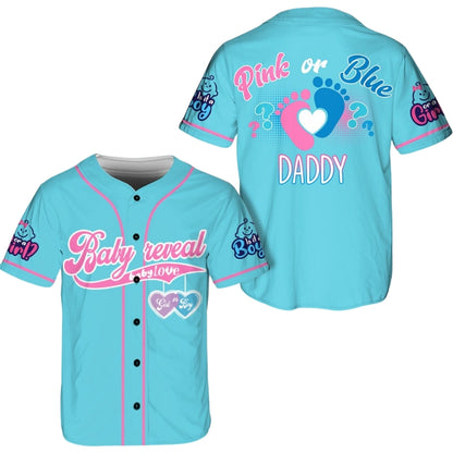 Pink Or Blue Custom Baby Reveal Matching Baseball Jerseys For Family, Personalized Gender Reveal Family Matching Shirts ET0696
