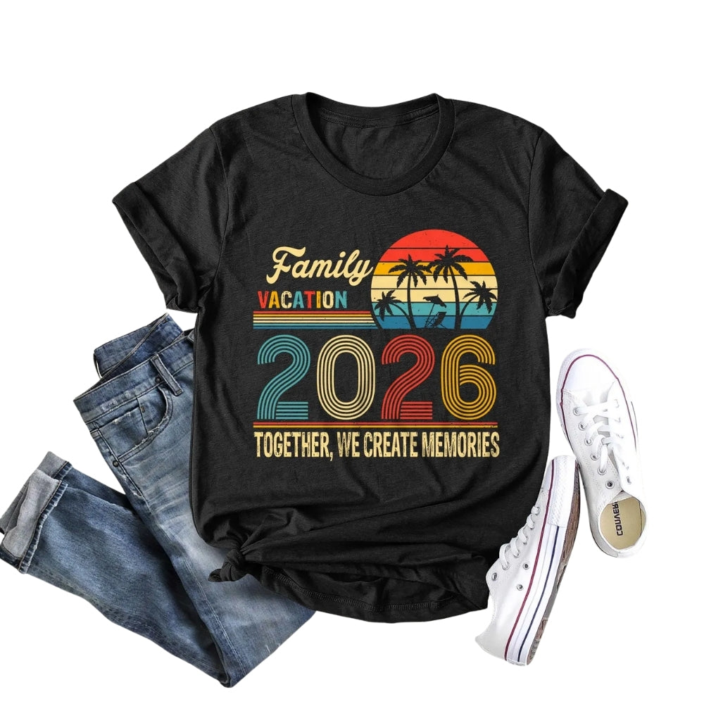 Create Memories Together Retro Matching Vacation Family T Shirts, Family Vacation Shirts ET0268
