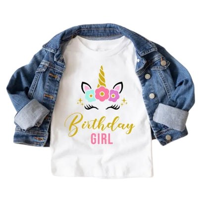 Custom Matching Unicorn Birthday Girl Family T Shirts, Custom Unicorn Birthday Matching Shirts For Family ET1128