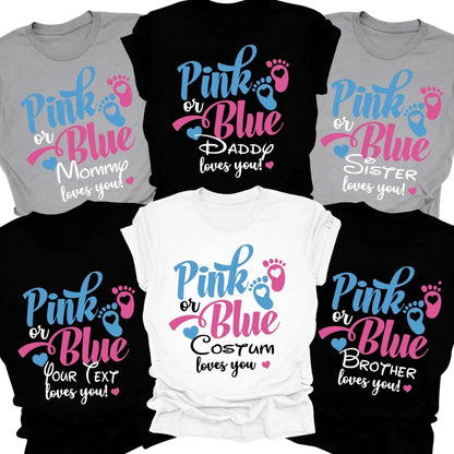 Pink Or Blue Gender Reveal Matching Family T Shirts, Matching Family Shirts For Baby Shower ET0411