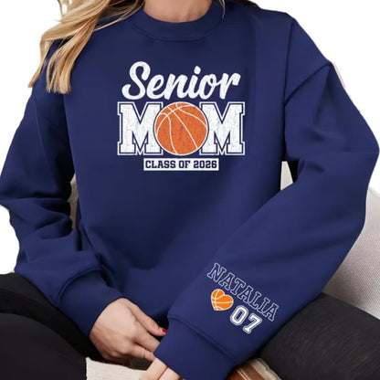 Custom Senior Mom Basketball Class Of 2026 Sweatshirt, Custom Basketball Sweatshirt For Mom 2D0370