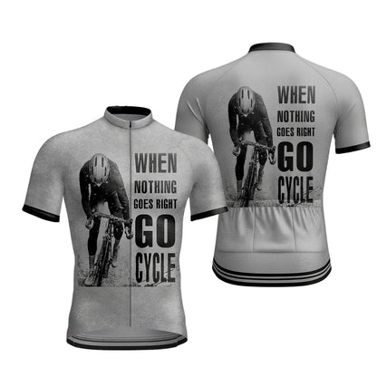 When Nothing Goes Right Go Cycle Men's Short Sleeve Cycling Jersey, Khaki Cycling Jersey For Men CZ0146