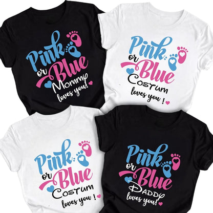 Pink Or Blue Gender Reveal Matching Family T Shirts, Matching Family Shirts For Baby Shower ET0411