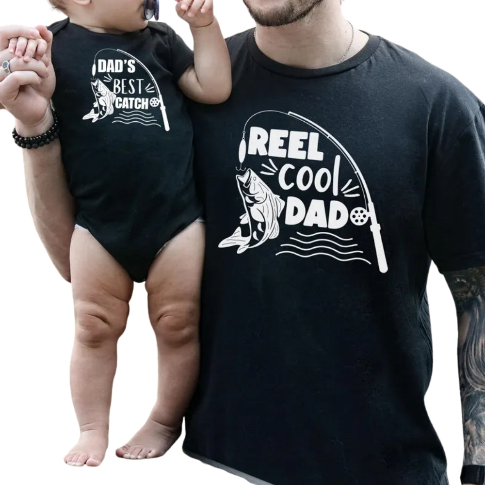 Reel Cool Dad Dad's Best Catch Matching Daddy And Me Fishing T Shirts, Matching Fishing Family Shirts For Father's Day ET0835