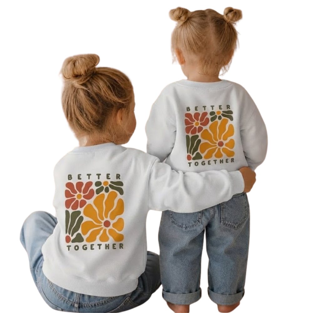 Better Together Floral Retro Family Matching Sweatshirt, Matching Sweatshirts Family ET1653