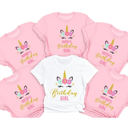 Custom Matching Unicorn Birthday Girl Family T Shirts, Custom Unicorn Birthday Matching Shirts For Family ET1128
