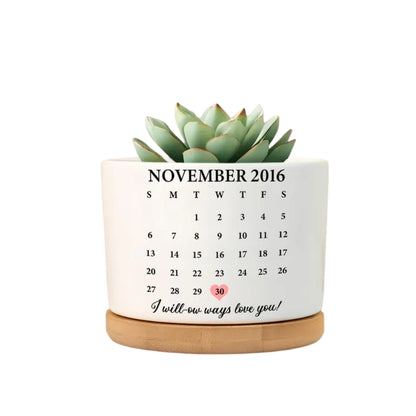 Personalized 9th Wedding Anniversary Willow Plant Pot, Personalized 9 Year Anniversary Plant Pot WD0018