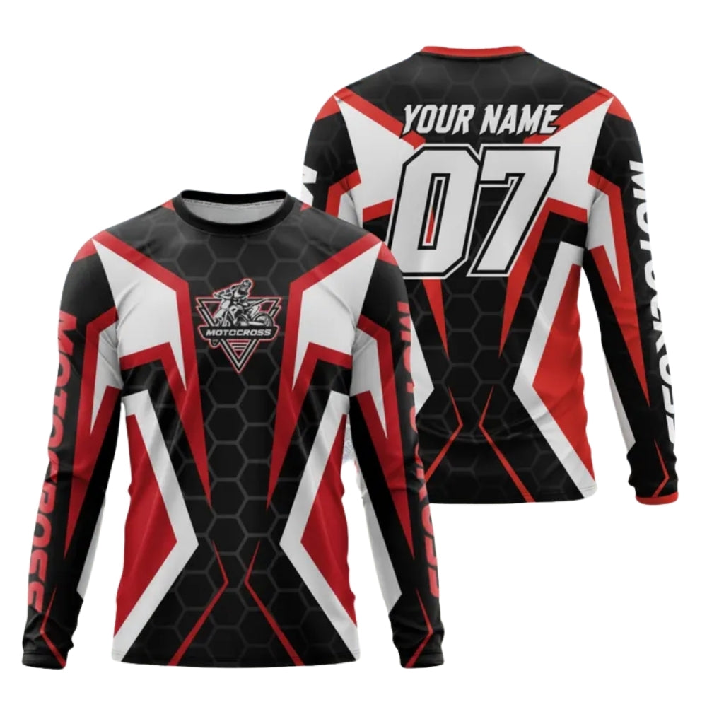 Custom Name Number Long Sleeve Motocross Racing Shirts Men, Motocross Jersey Custom ME0049