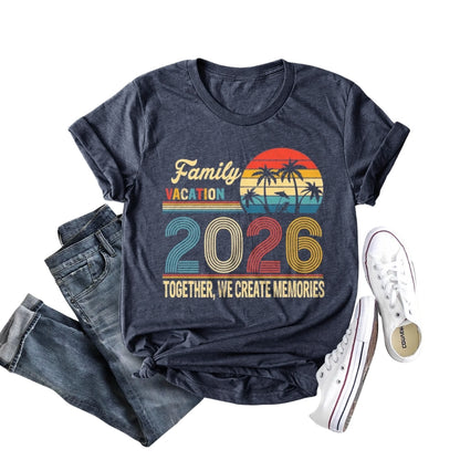 Create Memories Together Retro Matching Vacation Family T Shirts, Family Vacation Shirts ET0268