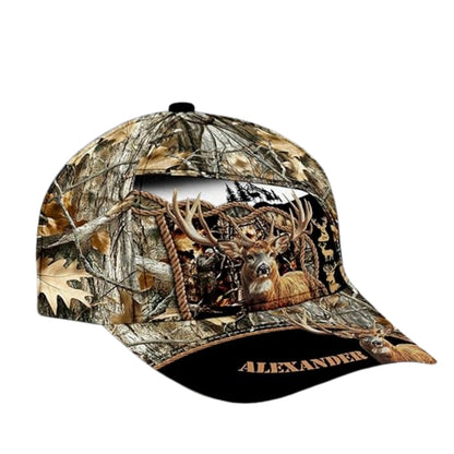Deer Hunting Custom Camo Baseball Cap, Custom Deer Hunters Caps Hats CP0236