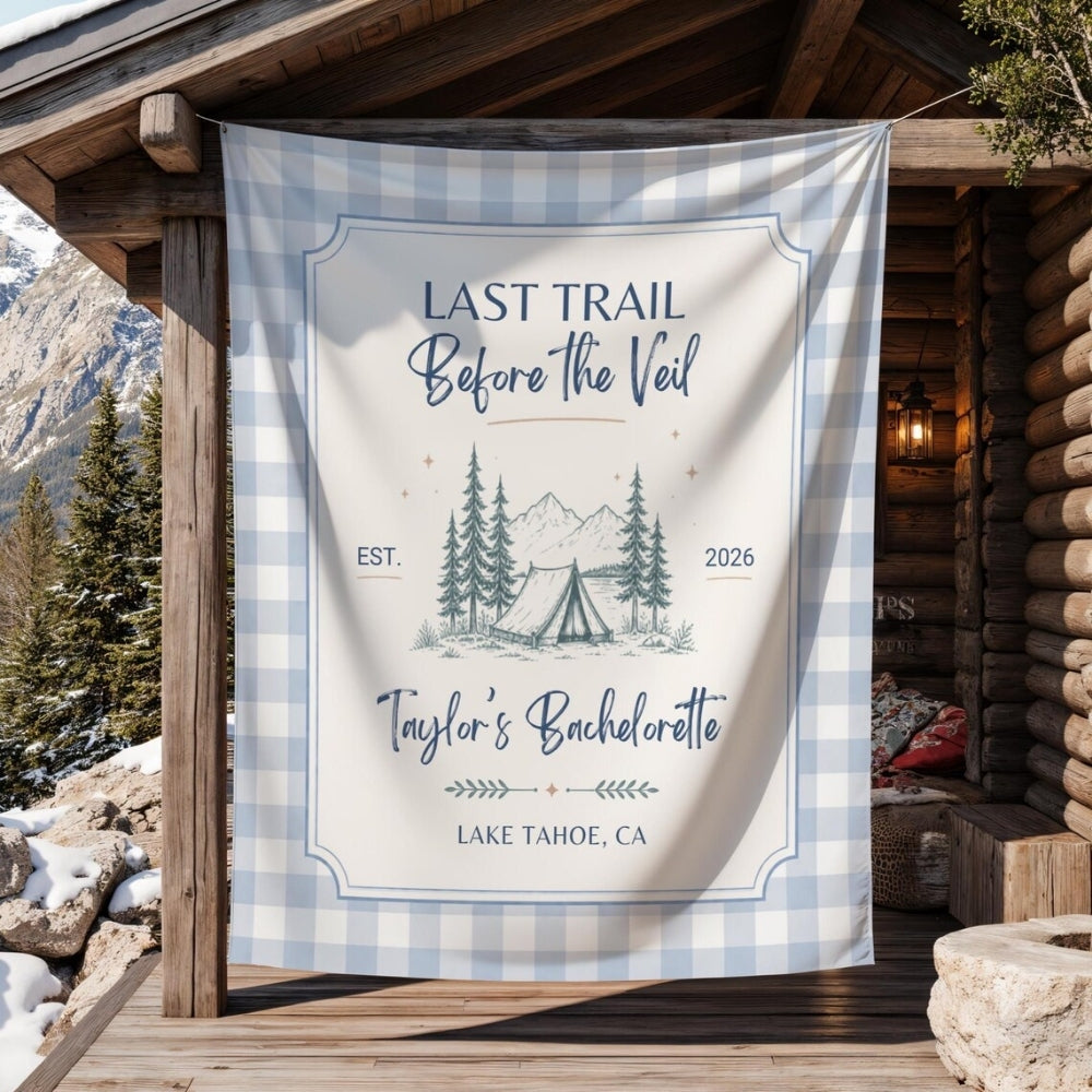 Custom Last Trail Before the Veil Bachelorette Banner, Custom Lake Party Bachelorette Sign WD0538