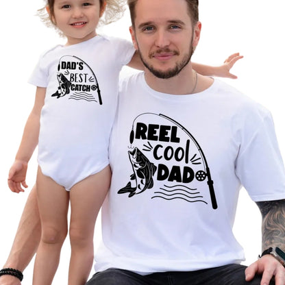 Reel Cool Dad Dad's Best Catch Matching Daddy And Me Fishing T Shirts, Matching Fishing Family Shirts For Father's Day ET0835