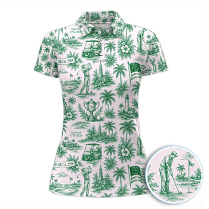 Women's Vintage 250th Anniversary Golf Polo Shirt, 4th Of July Golf Shirts For Ladies GZ0265