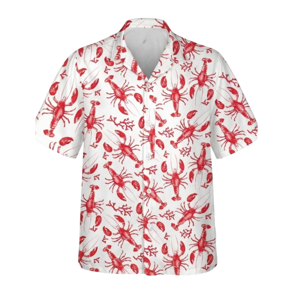 Lobster Red White Hawaiian Shirt For Women And Men, Lobster Hawaiian Shirts HE0524