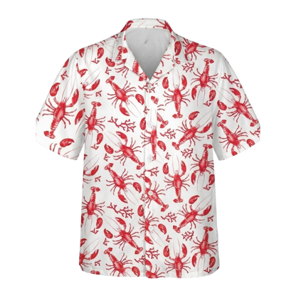 Lobster Red White Hawaiian Shirt For Women And Men, Lobster Hawaiian Shirts HE0524