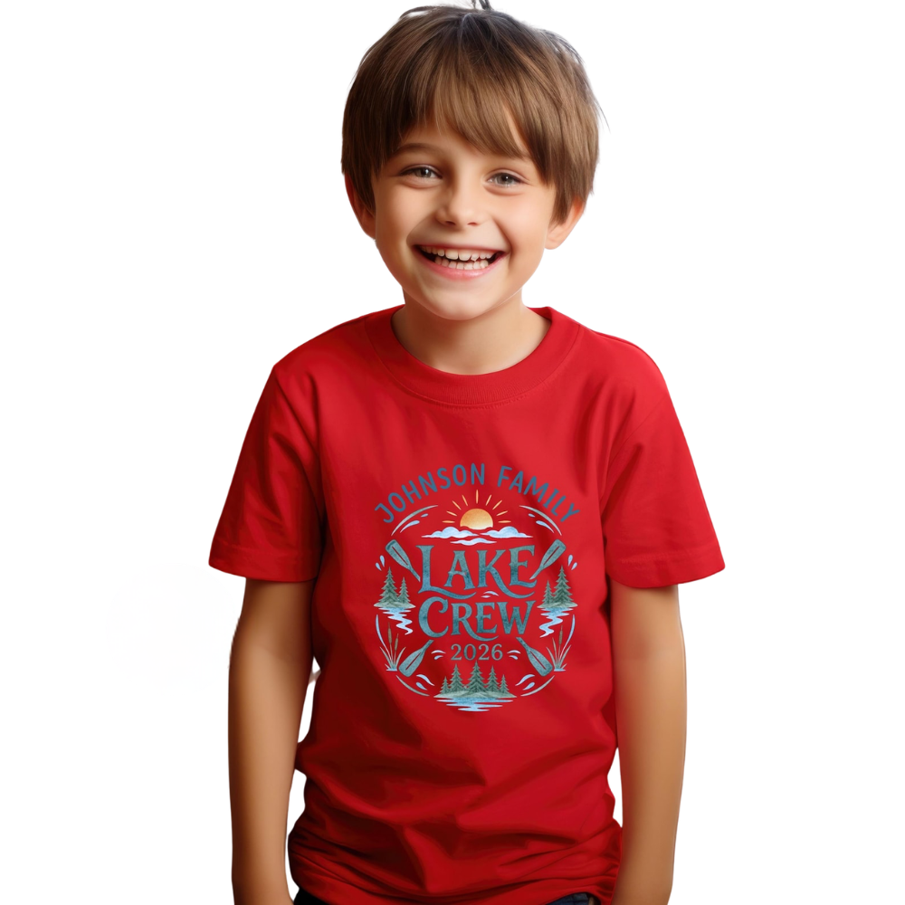 Lake Crew Custom Family Name Matching T Shirt, Personalized Lake Vacation Family Shirts ET1186