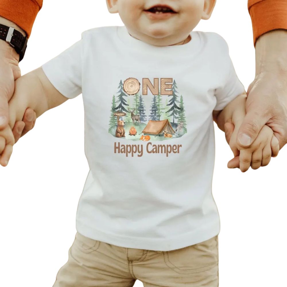 Personalized One Happy Camper First Birthday Family Matching T Shirt, Custom Camping 1st Birthday Shirts For Family ET1169