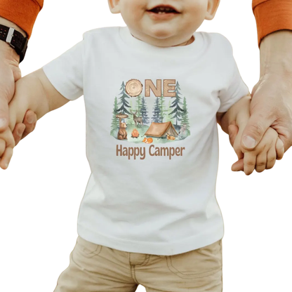 Personalized One Happy Camper First Birthday Family Matching T Shirt, Custom Camping 1st Birthday Shirts For Family ET1169