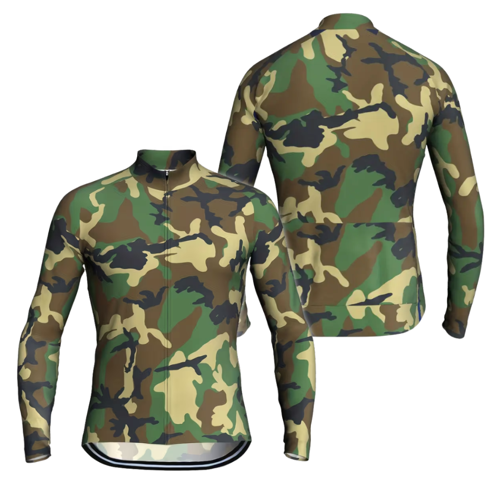 Men's Camouflage Cycling Long Sleeve Jersey, Camo Cycling Jersey CE0008