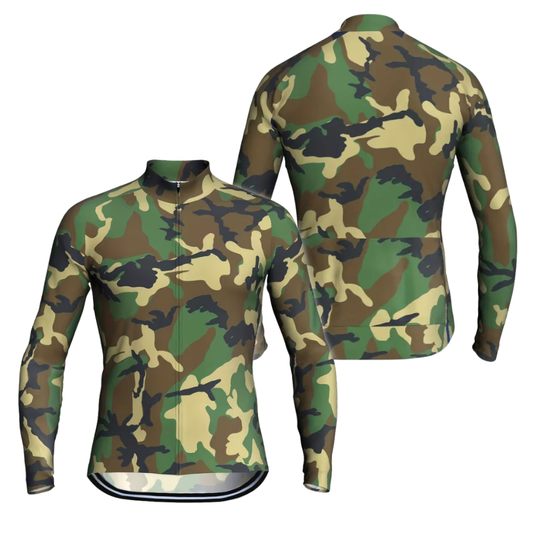 Men's Camouflage Cycling Long Sleeve Jersey, Camo Cycling Jersey CE0008