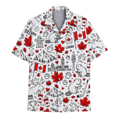 Maple Canada Flag Beaver Hawaiian Shirt For Men And Women, Canada Patirotic Hawaiian Shirt For 1st July HE0401