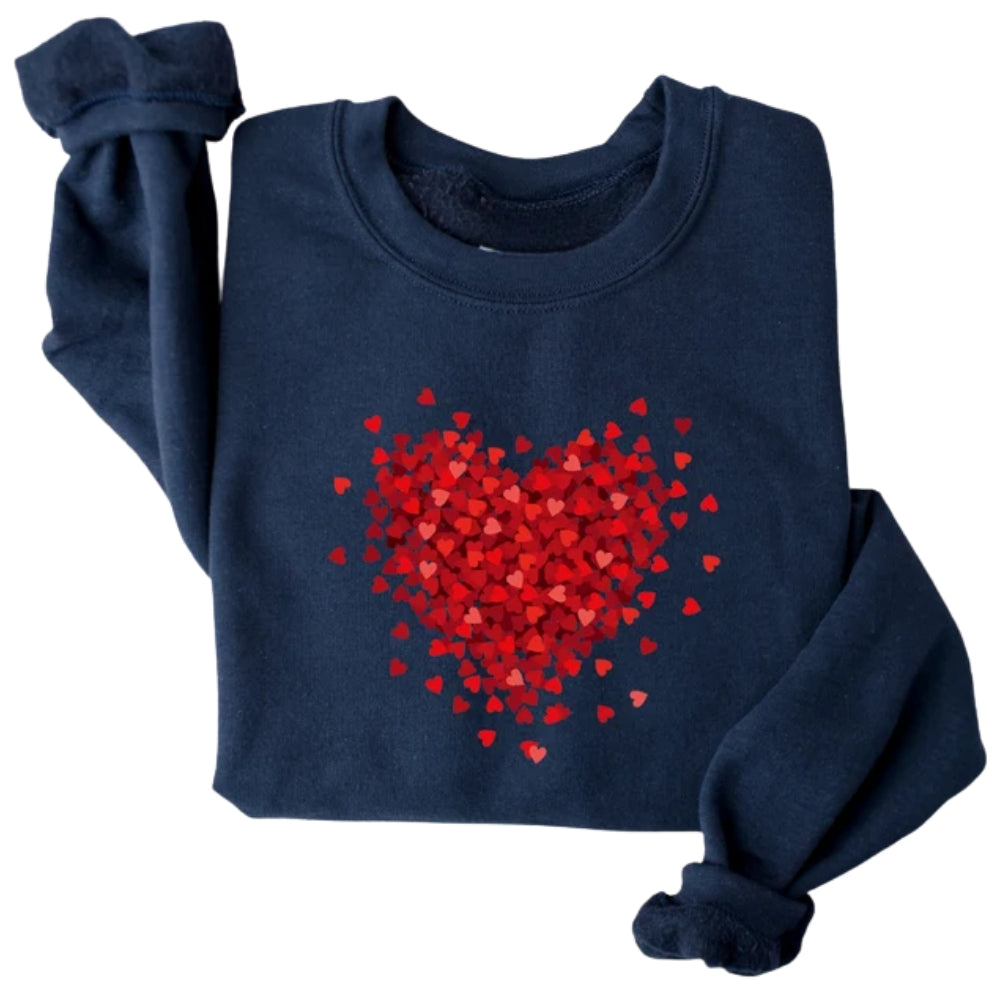 Womens Heart Sweatshirt, Valentine day Heart Sweatshirt 2D0851