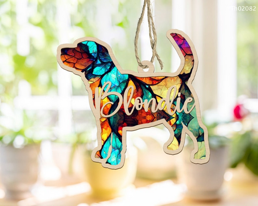 Custom Dog Suncatcher, Dog Memorial Suncatcher, Pet Memorial Gift, Loss of Pet Sympathy, Personalized Dog Memorial Gift OA0185
