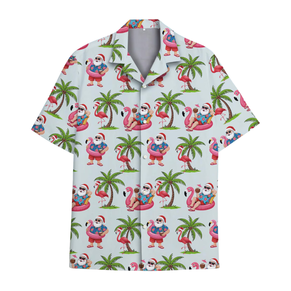 Tropical Santa Beach Hawaiian Shirt Men Women, Christmas In July Hawaiian Shirt HE0556