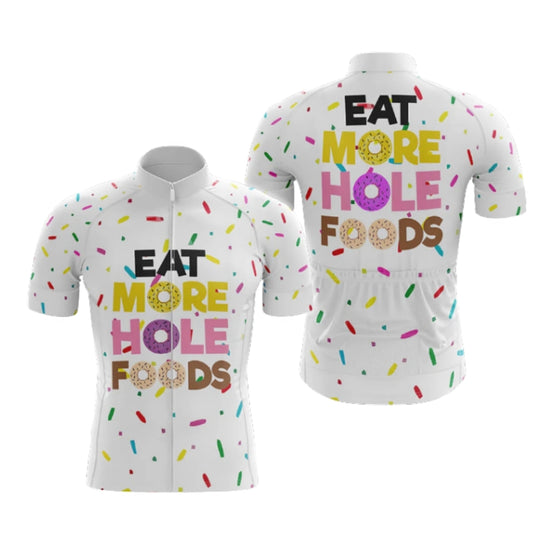 Eat More Hole Foods Donut Short Sleeve Cycling Jersey, Donut Cycling Jerseys CG0710