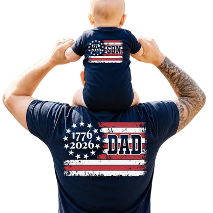1776-2026 American Flag Custom Family Matching T Shirt, Personalized Matching 4th Of July Family Shirts ET1003
