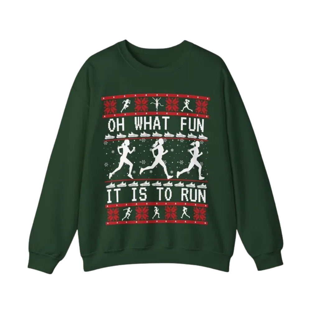 Oh What Fun It Is To Run Christmas Sweatshirt, Women's Christmas Running Sweatshirt 2D0694