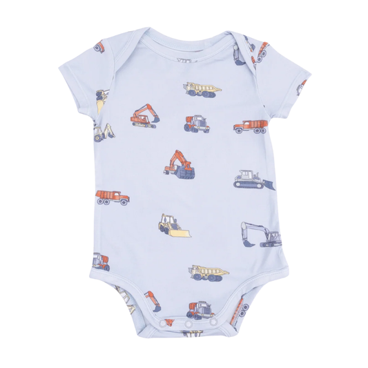 Excavator Baby Short Sleeve Bodysuirt, Construction Baby Bodysuit BB0676