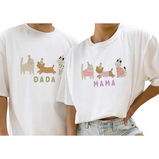 Personalized Cat Birthday Family T Shirt, Custom Matching Cat Birthday Family Shirts ET1172
