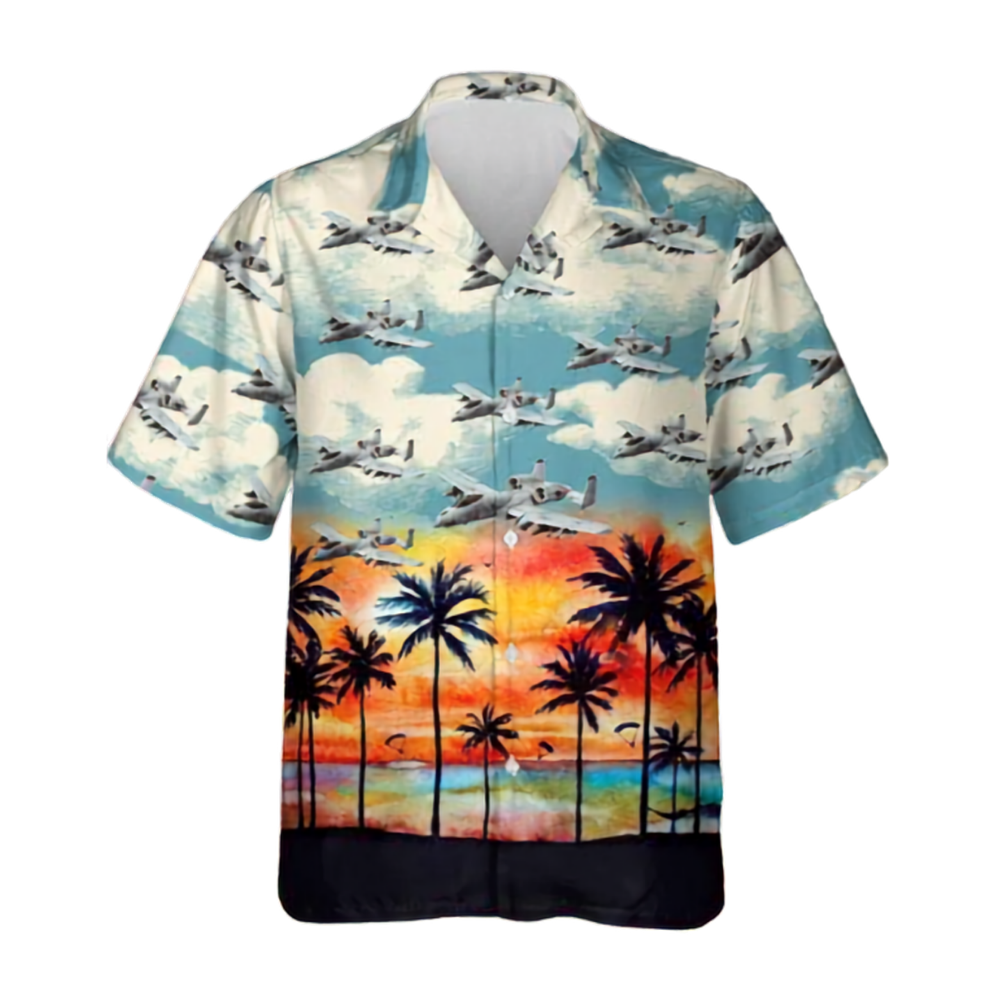 A-10 Warthog Tropical Hawaiian Shirt For Men, A-10 Warthog Hawaiian Shirts For Veteran HE0359