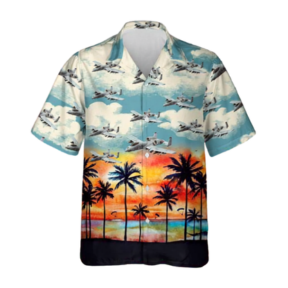 A-10 Warthog Tropical Hawaiian Shirt For Men, A-10 Warthog Hawaiian Shirts For Veteran HE0359
