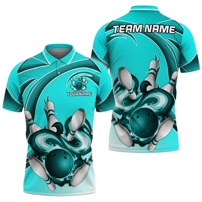Custom Red Flame Bowling Polo Shirt For Men, Custom Team Bowling Shirts BZ0757