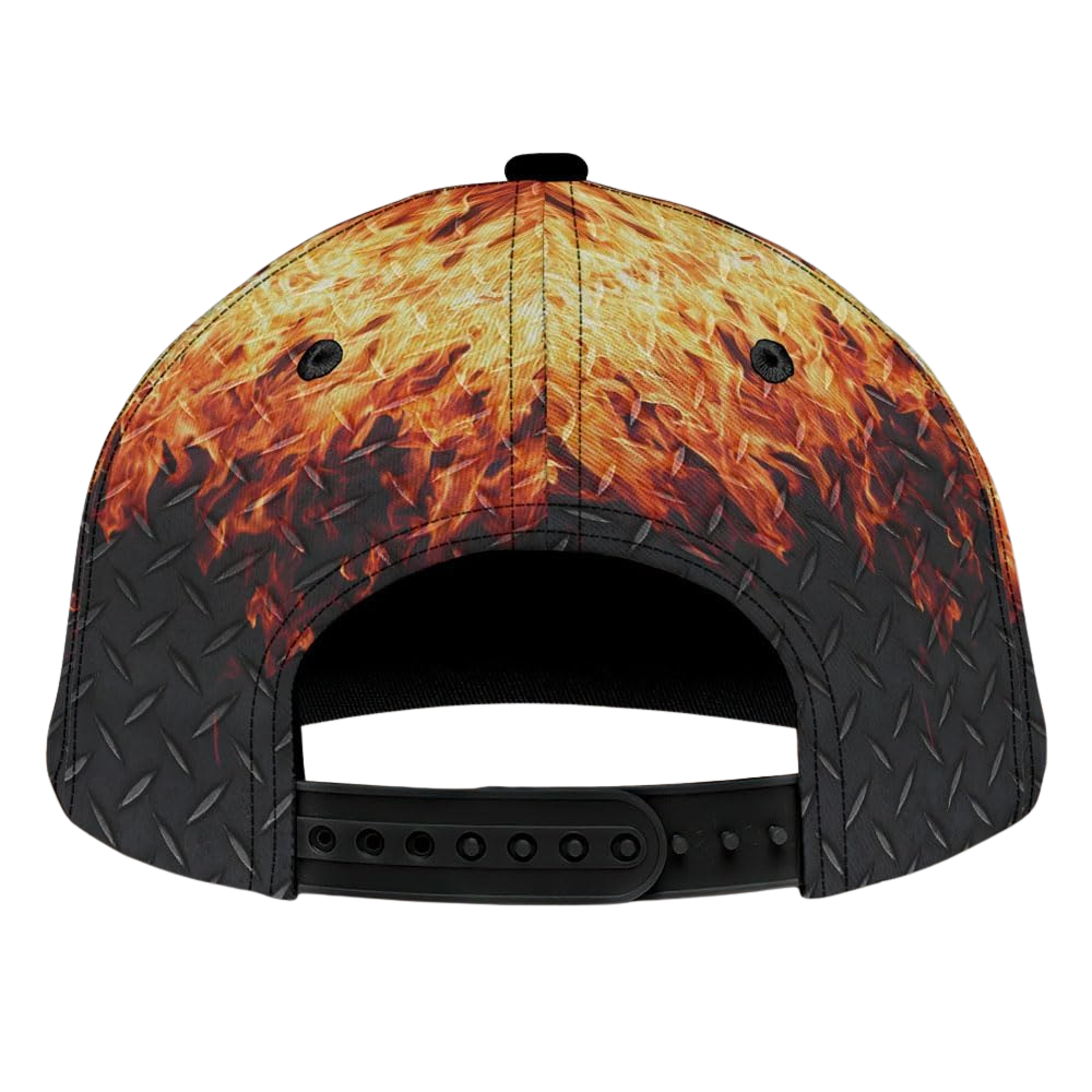 Custom Firefighter Flame Baseball 3D Printed Cap, Custom Name Fireman Cap Hat CP0558