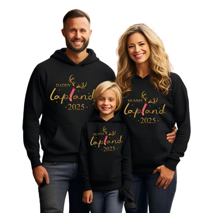 Personalized Lapland Xmas Family Matching Hoodies, Custom Christmas Family Hoodies ET1280
