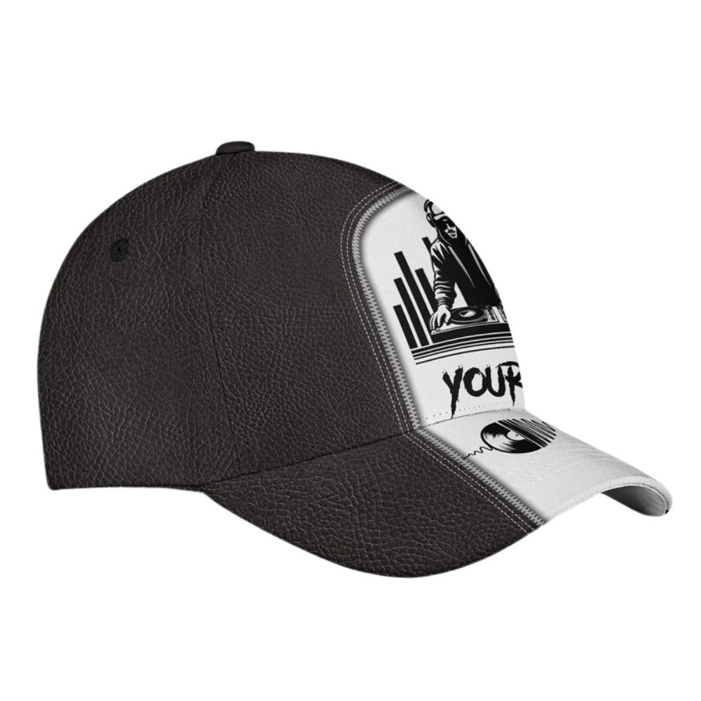 Personalized Name DJ Baseball Cap, Custom Disc Jockey 3D Hats Caps CP0114