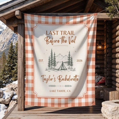 Custom Last Trail Before the Veil Bachelorette Banner, Custom Lake Party Bachelorette Sign WD0538