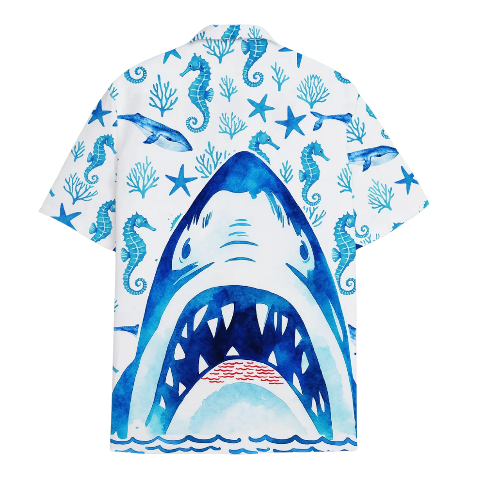 Men's Shark Hawaiian Shirt, Shark Lover Hawaiian Shirts HE0301