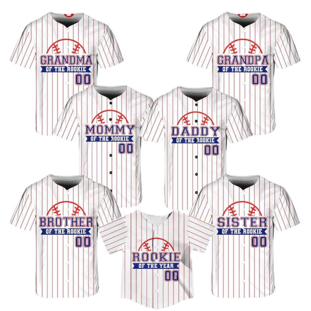 Personalized Rookie Of The Year Family Matching Baseball Jersey For Game Day, Custom Family Matching Baseball Shirts ET0698