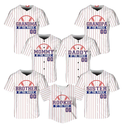 Personalized Rookie Of The Year Family Matching Baseball Jersey For Game Day, Custom Family Matching Baseball Shirts ET0698
