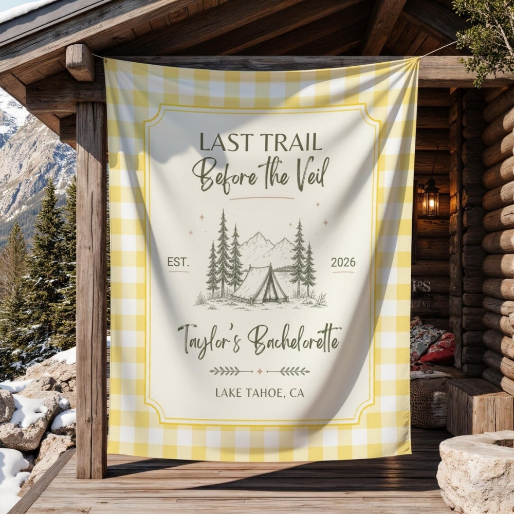 Custom Last Trail Before the Veil Bachelorette Banner, Custom Lake Party Bachelorette Sign WD0538